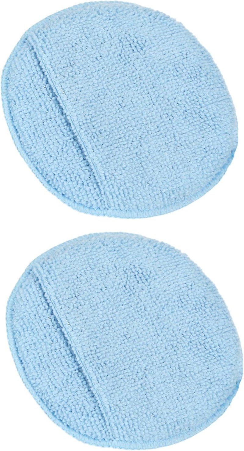 Microfiber Applicator Sponge 2pcs - Leather Conditioner Applicator, Round LintFree Microfiber Applicator Pad, Car Cleaner for Car Interior, Leather Care Kit